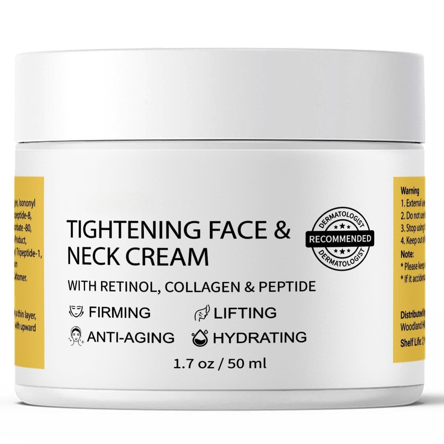 Neck Firming & Tightening Cream: Face Cream for Fine lines, Wrinkles, Droopy, and Crepey Skin Texture - Anti Aging Moisturizer for Face, Décolletage & Neck- 50ml