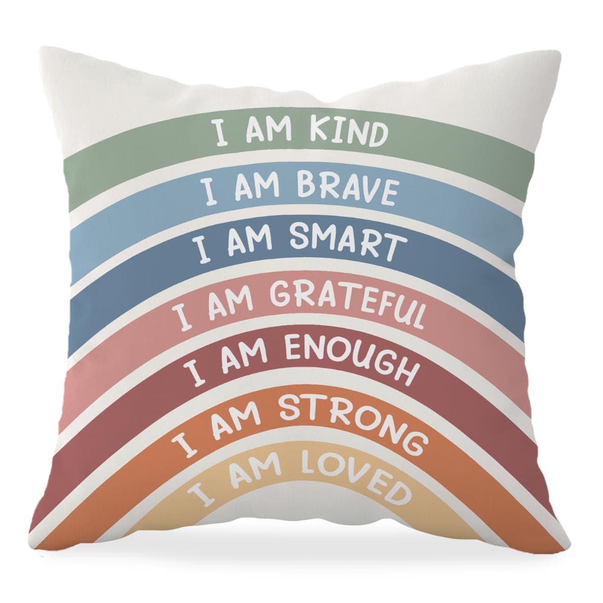 HONLUNG Boho Rainbow Pillow Covers 18x18, Reading Corner Decor for Classroom Pillow Case, Home Bedroom Playroom Calming Corner Throw Pillow Covers