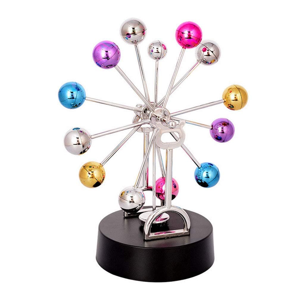 Jorzer Perpetual Motion Desk Toy Electronic Perpetual Toy Revolving Balance Balls Kinetic Art Asteroid Balls Desk Decoration for Office Home