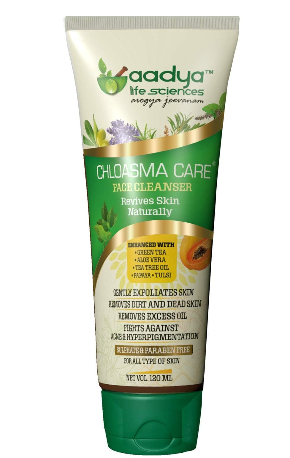 - Aadya Life Sciences Chloasma Care Face Wash (Pack of 1)| Gentle Cleanser for All Skin Type | Reduce Pigmentation, Remove Dirt, Impurities | No Sulphate & Paraben | Mild Foaming|For Women & Men-120ML