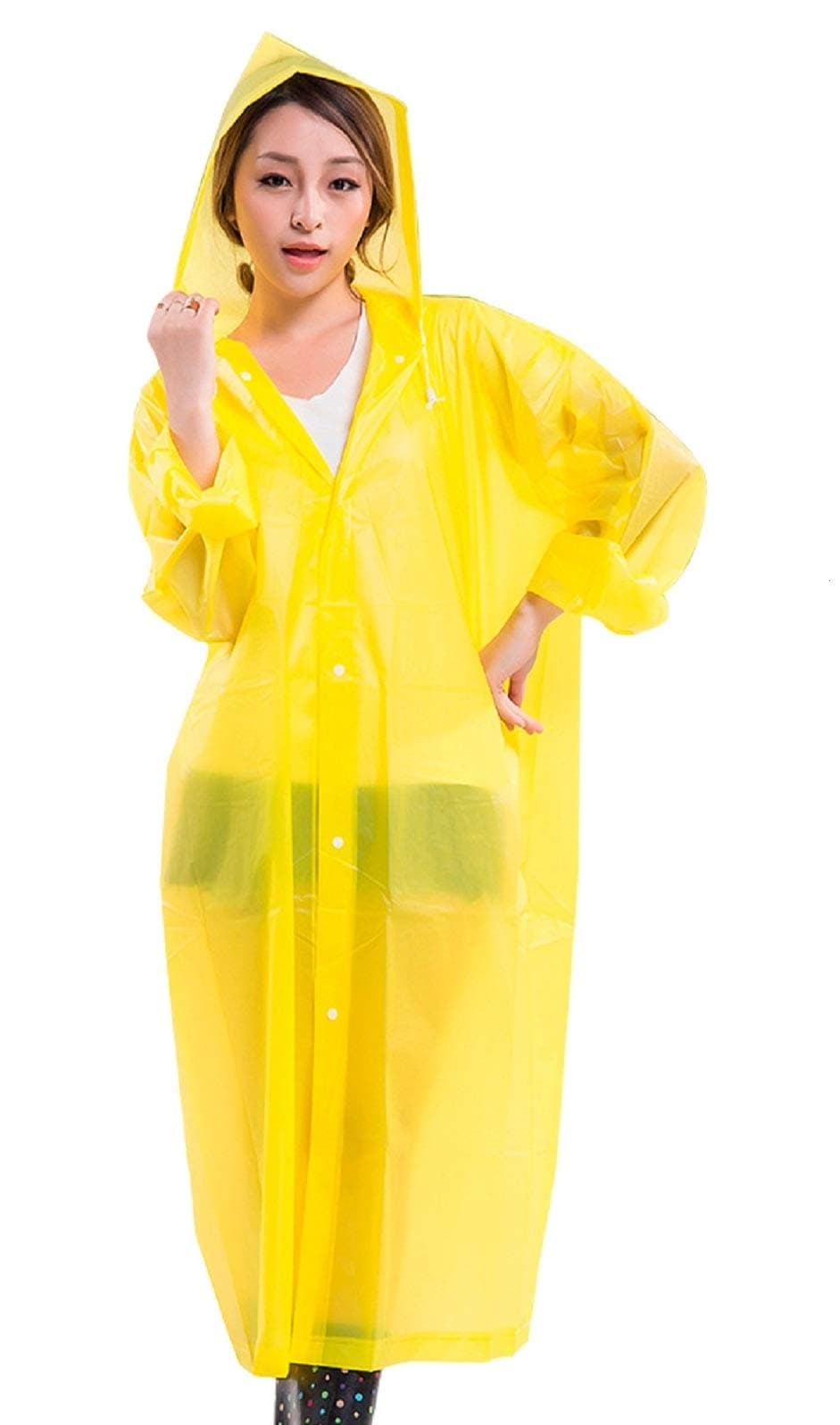 Waterproof Raincoat - Portable, Reusable ,Emergency EVA Rain Ponchos with Hoods and Sleeves 100% Waterproof，2 PACK for Adults -Best for Camping, Hiking, Outdoor, Disney