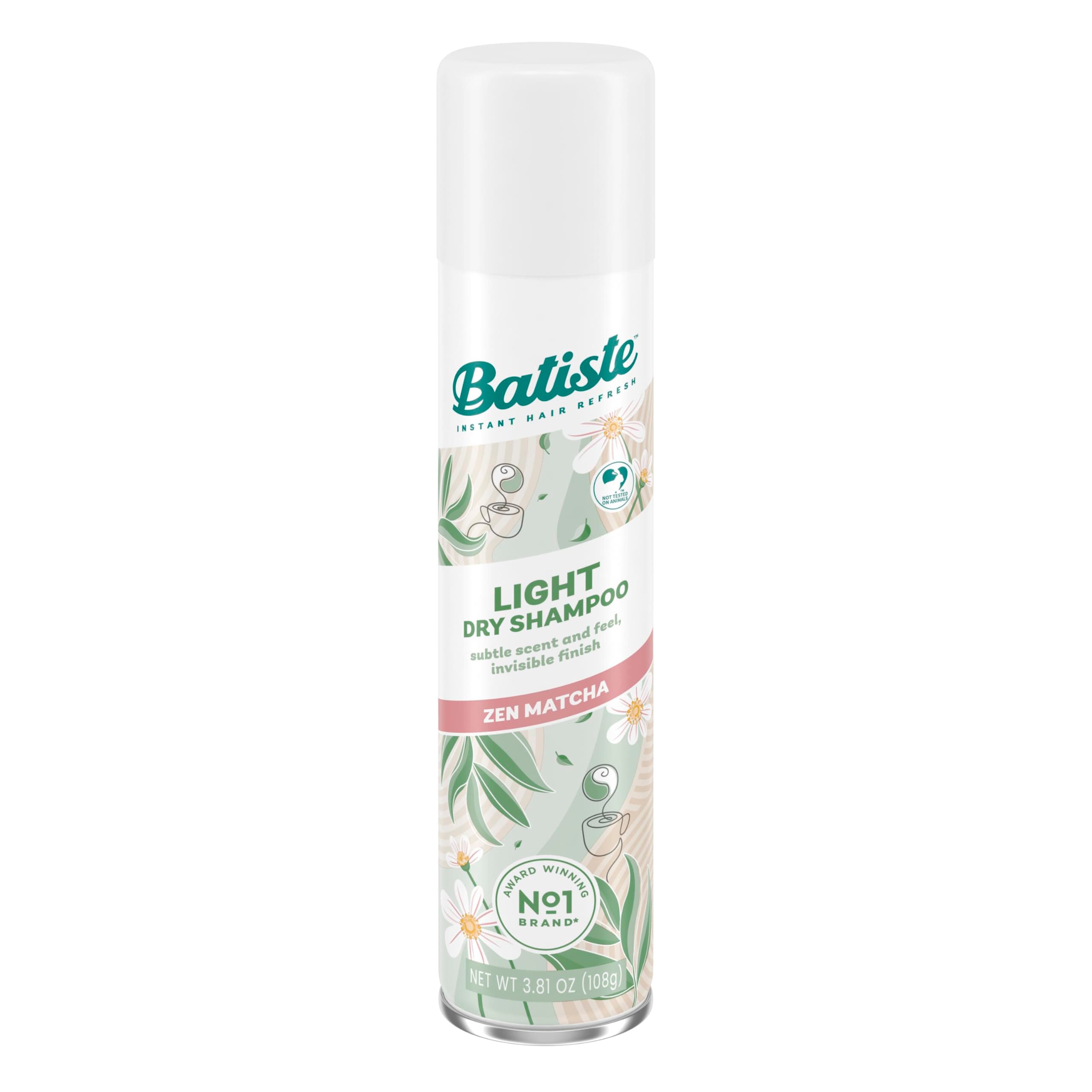 Batiste Light Dry Shampoo, Zen Matcha, Invisible Finish, Refresh Hair & Absorb Oil Between Washes, 3.81 Oz