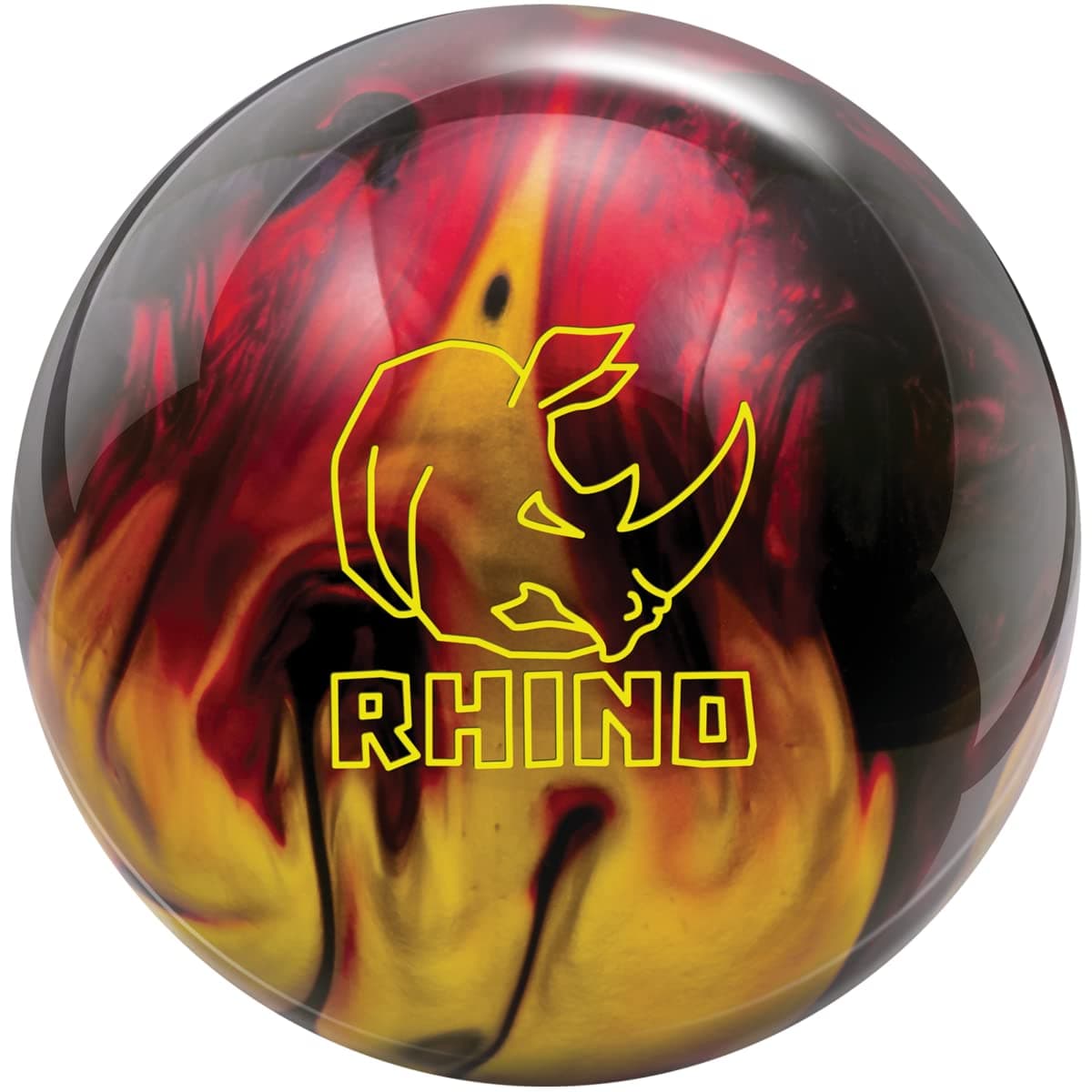 Rhino Bowling Ball, Red/Black/Gold, 13 lb
