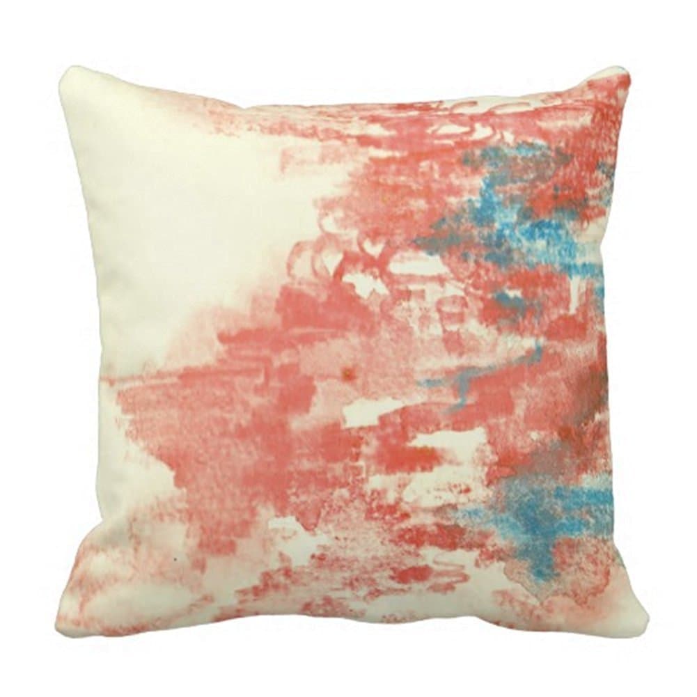 Chair Cushion Cover with Zipper Both Sides Same Pattern Square Cotton Linen 20x20 Inch