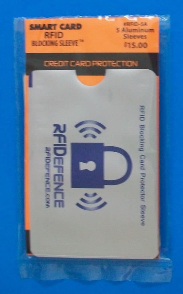 RFID Anti Theft Blocking Card Secure Protector Sleeves 5 Pack - Prevent Wallet Skimming