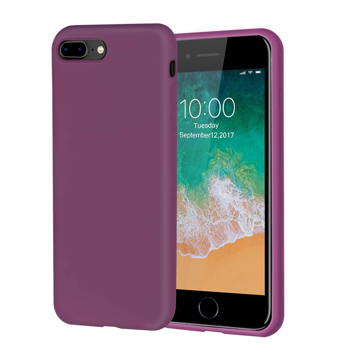 Ananasy iPhone 8 Plus Case,iPhone 7 Plus Case,Soft Silicone Rubber Case with Tempered Glass Screen Full Protector for iPhone 8 Plus,iPhone 7 Plus