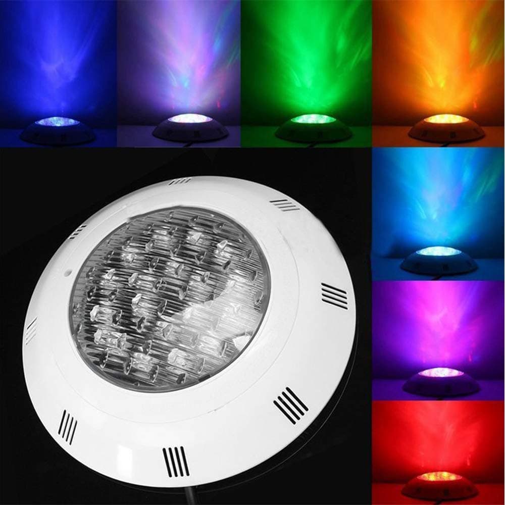 RGB LED Pool Light 24W AC/DC 12V Switch Control+Remote Control for Garden Underwater Pool, Color Changing Swimming Pond Party Light IP68 Waterproof