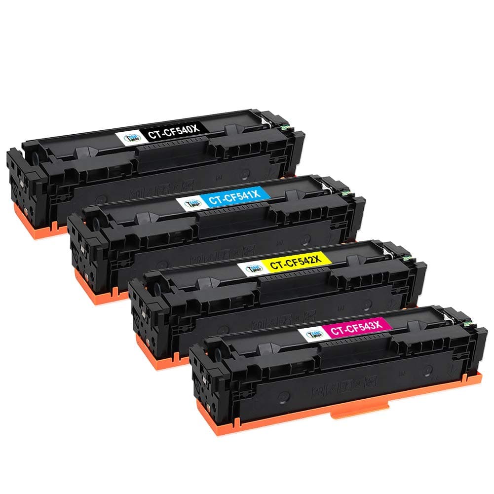 Cartridge Replacement for HP 203X 203A CF540X CF541X CF542X CF543X CF540A Toner and HP LaserJet Pro M254dw M254nw, MFP M281fdw M281fdn, HP Color LaserJet Pro MFP M280nw Pack of 4
