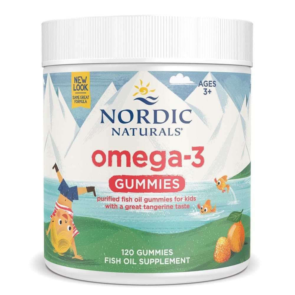 Nordic Omega-3 Gummies, Tangerine - 120 Gummies - 82 mg Total Omega-3s with EPA & DHA - Non-GMO - 60 Servings