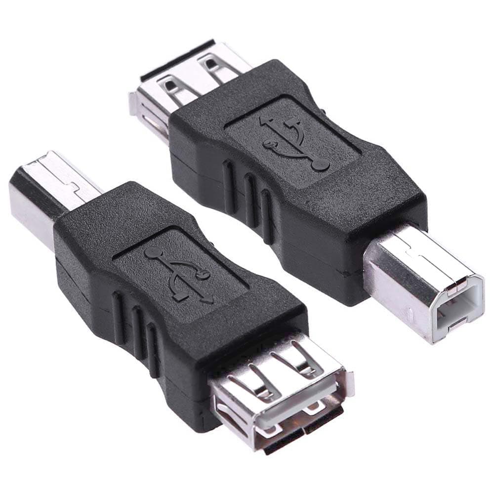 Printer to USB Adapter USB-B to USB Female Converter for HP Canon Dell Epson Brother Lexmark Xerox Printer/Scanner/External Hard Drive to Computer Laptop (2Pack, Not Midi Adapter)