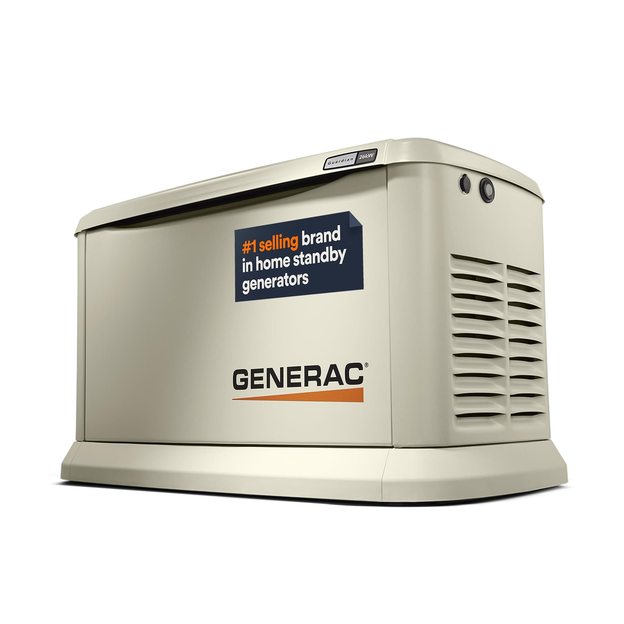 Generac Guardian 26kW Home Standby Generator, Durable All Aluminum, WiFi Support with G-Force Engine, Easy to Use, Entire Home Power Backup, Smart Power Outage Solution - Bisque