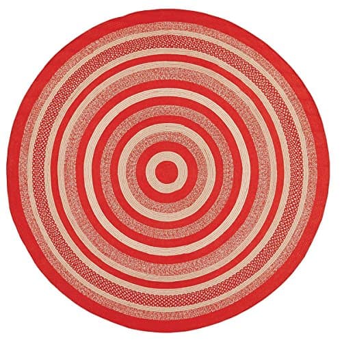 Christmas Classic Country Flooring - Cunningham Jute Red Round Rug, 8' Diameter
