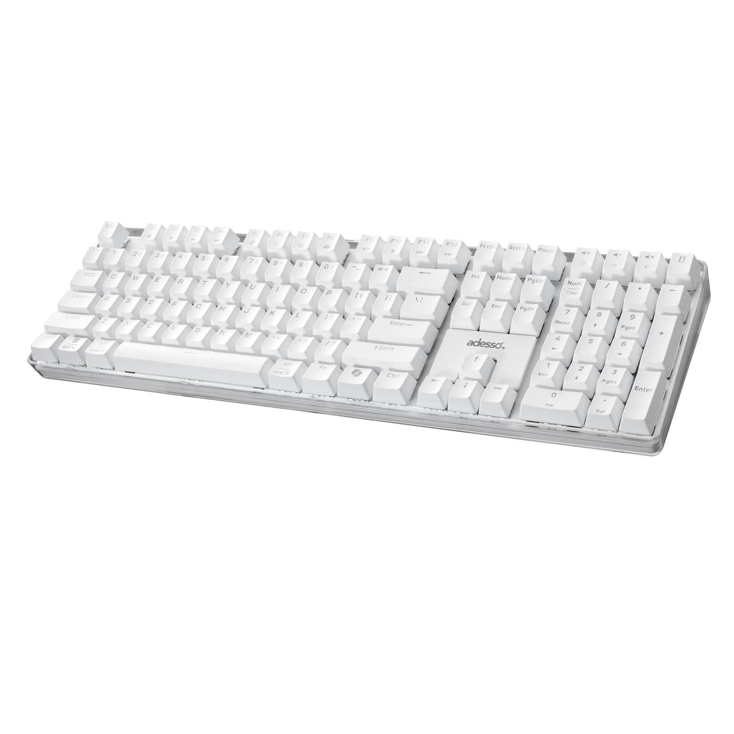 ADESSOAKB-680UW Mechanical Keyboard with Copilot AI Hotkey - Brown Switch, Multi-OS Compatible | Enhanced Productivity with Tactile and Quiet Feel and Multimedia Keys, White