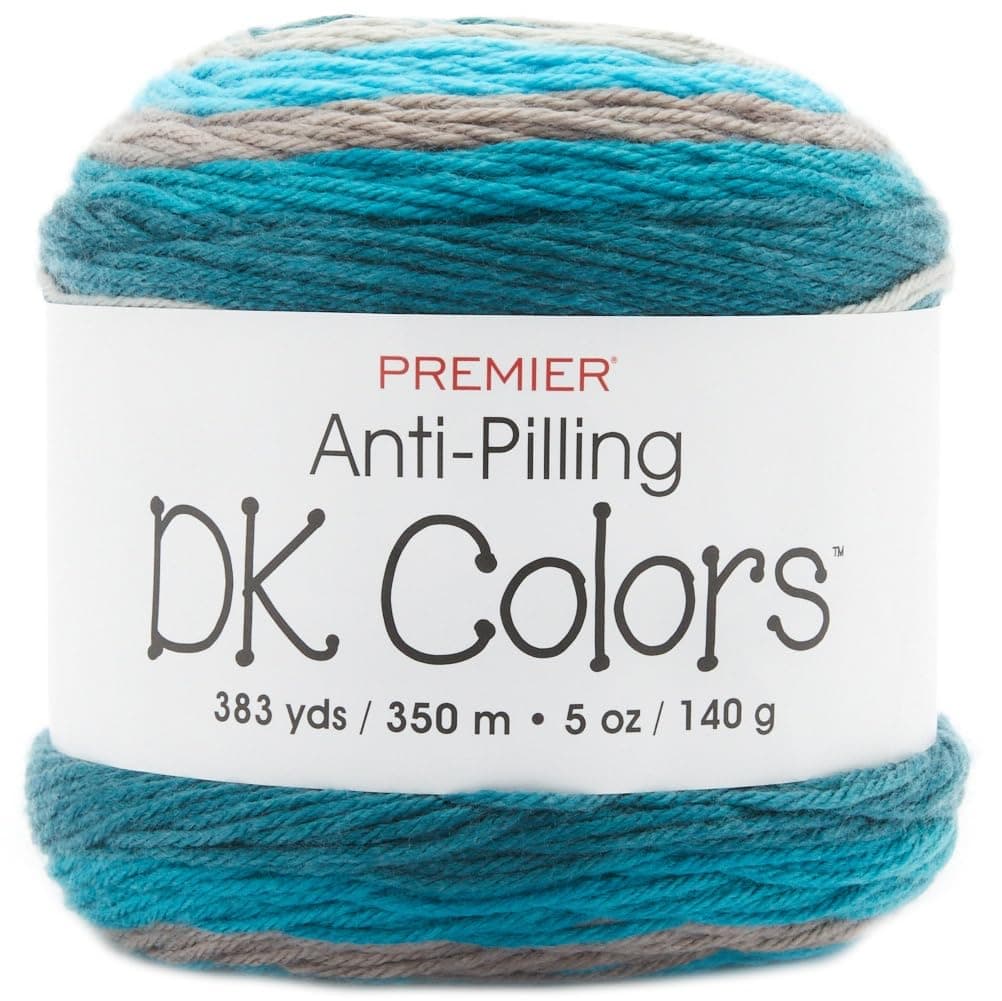 Anti-Pilling DK Colors Yarn, Acrylic Yarn for Crocheting and Knitting, Machine-Washable, DK Weight Yarn, Waves, 5 oz, 383 Yards