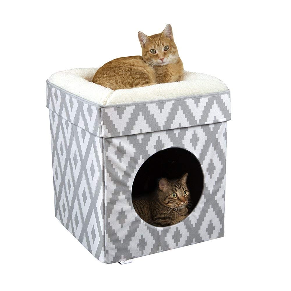 Kitty City Indoor Cat Cube Furniture, White Cube