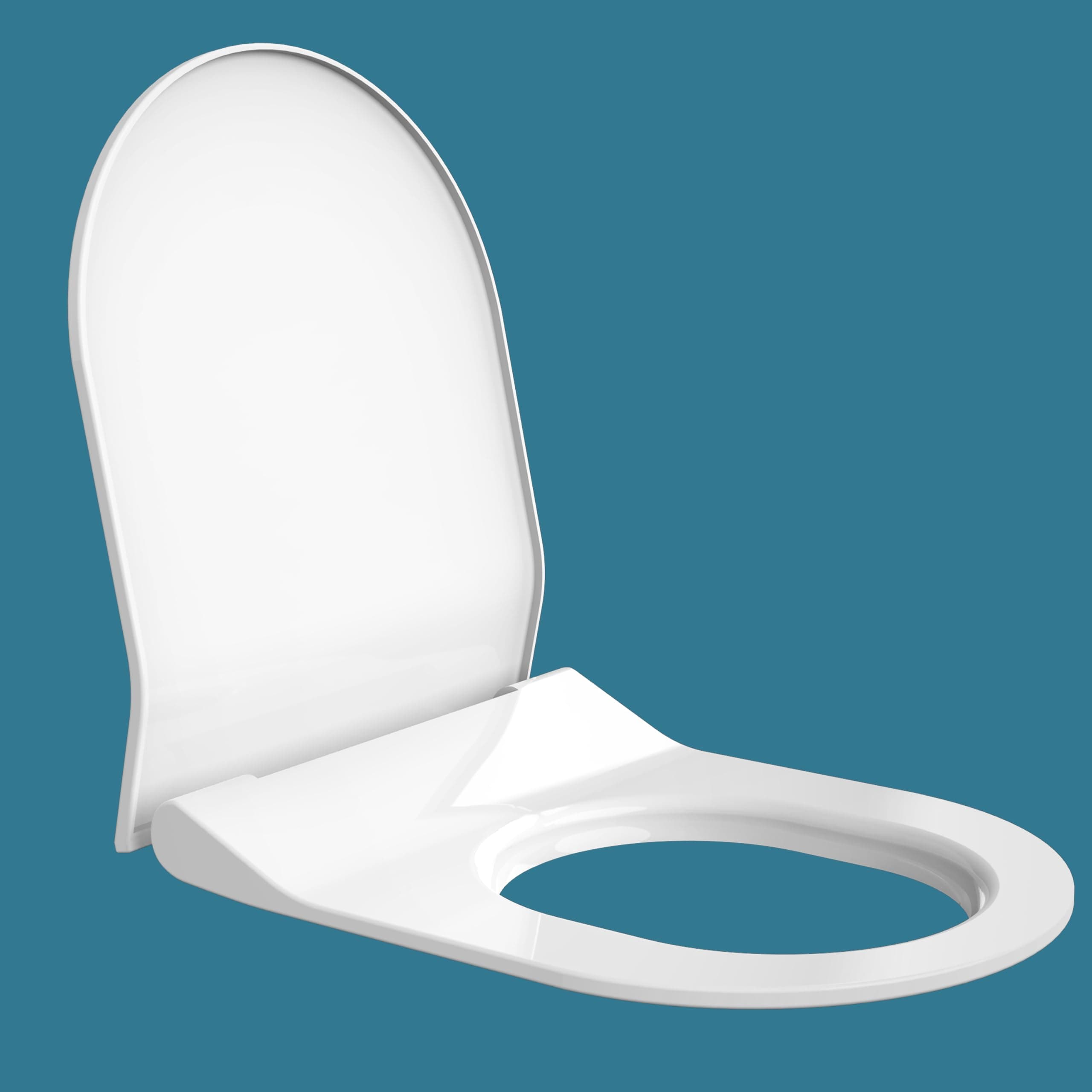 Plantex Polypropylene Toilet Seat/Western Toilet Seats For Bathroom/Soft Closing Toilet Seat/Seat For Commode - Round (Glossy White)