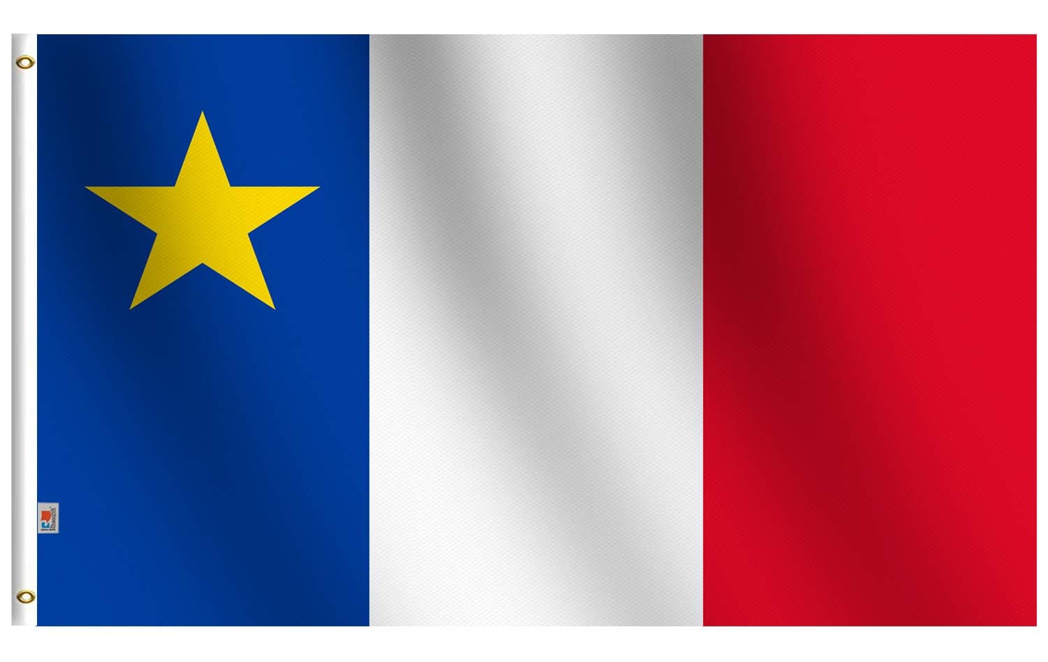 rhungift Acadia Nautical Flag Large 3x5 Ft, Moderate Outdoor/Indoor Both Sides 100D Polyester-Brass Grommets for Easy Display Canadian - Acadian Flags 3' x 5' Banner Canada