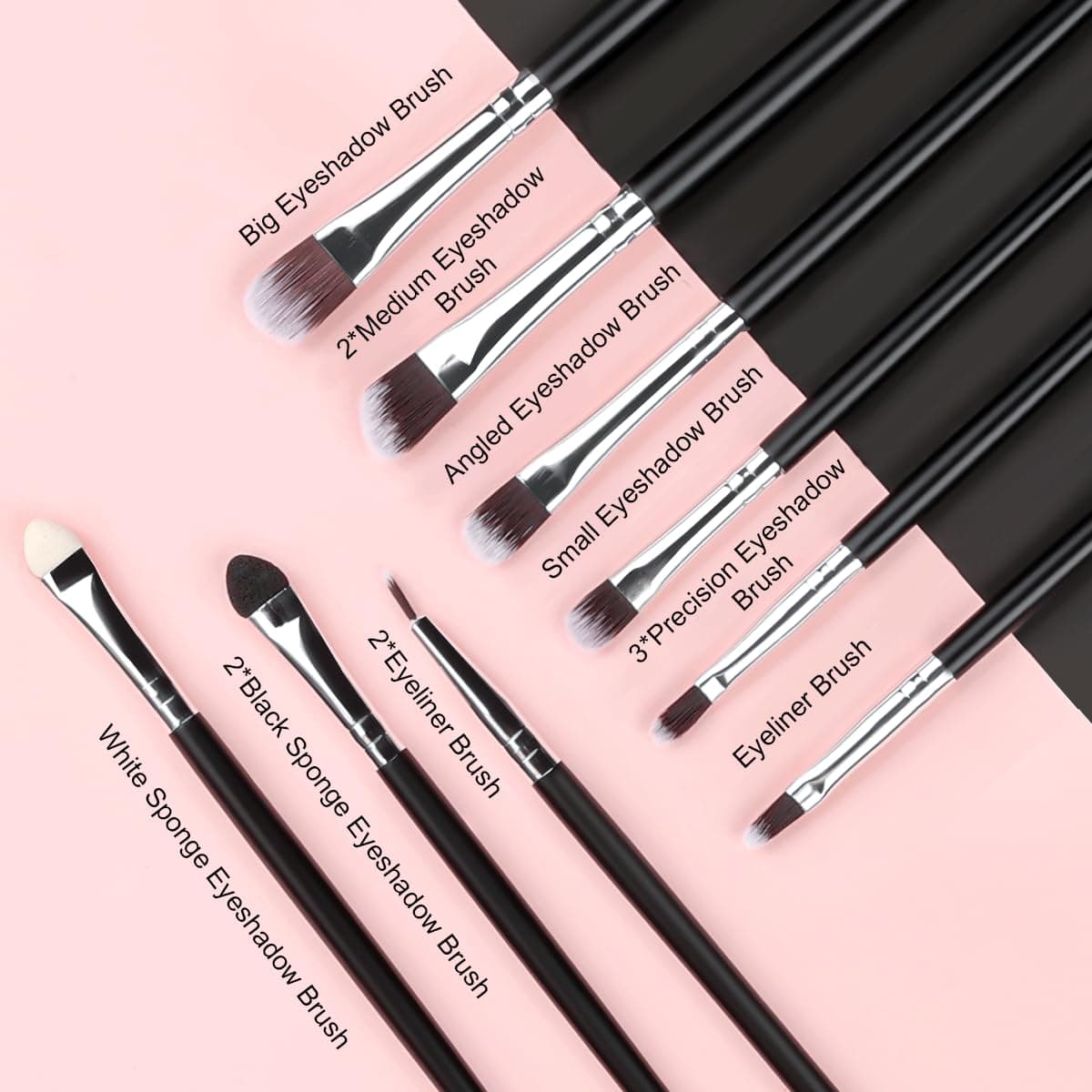 SOLVE Makeup Brush Set, 32 Pieces Professional Makeup Brushes Wooden Handle Cosmetics Brushes Foundation Concealer Powder Face Eye Make up Brushes Kit, Black