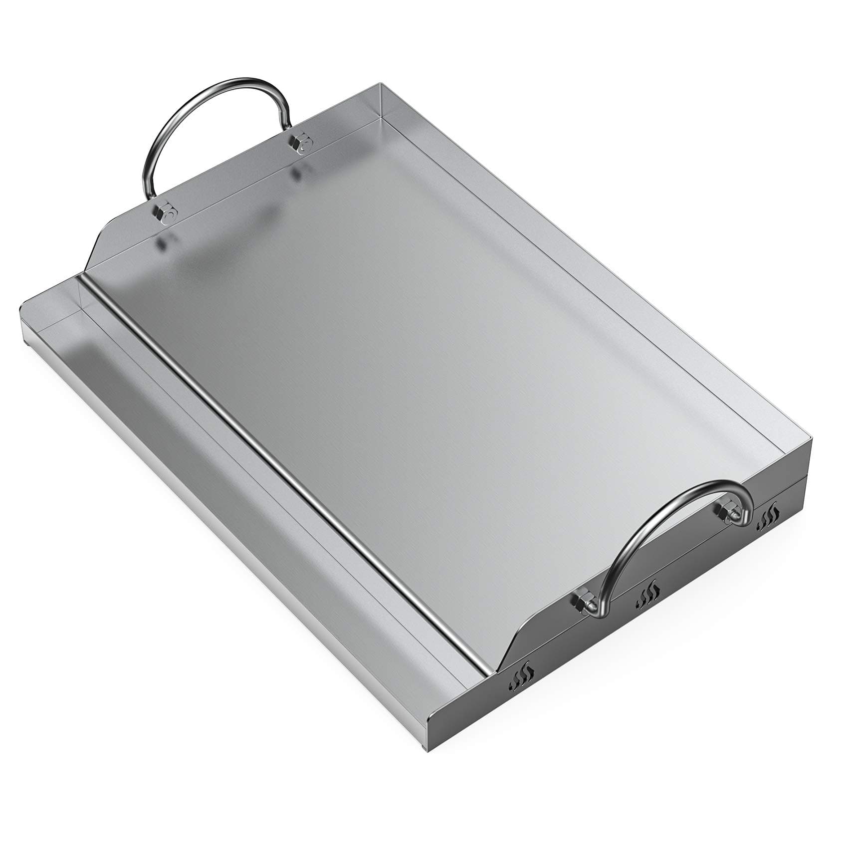 Stainless Steel Rectangle Griddle Plancha for Most BBQ Gas Grills and Charcoal Grills, 47.2 × 32 cm