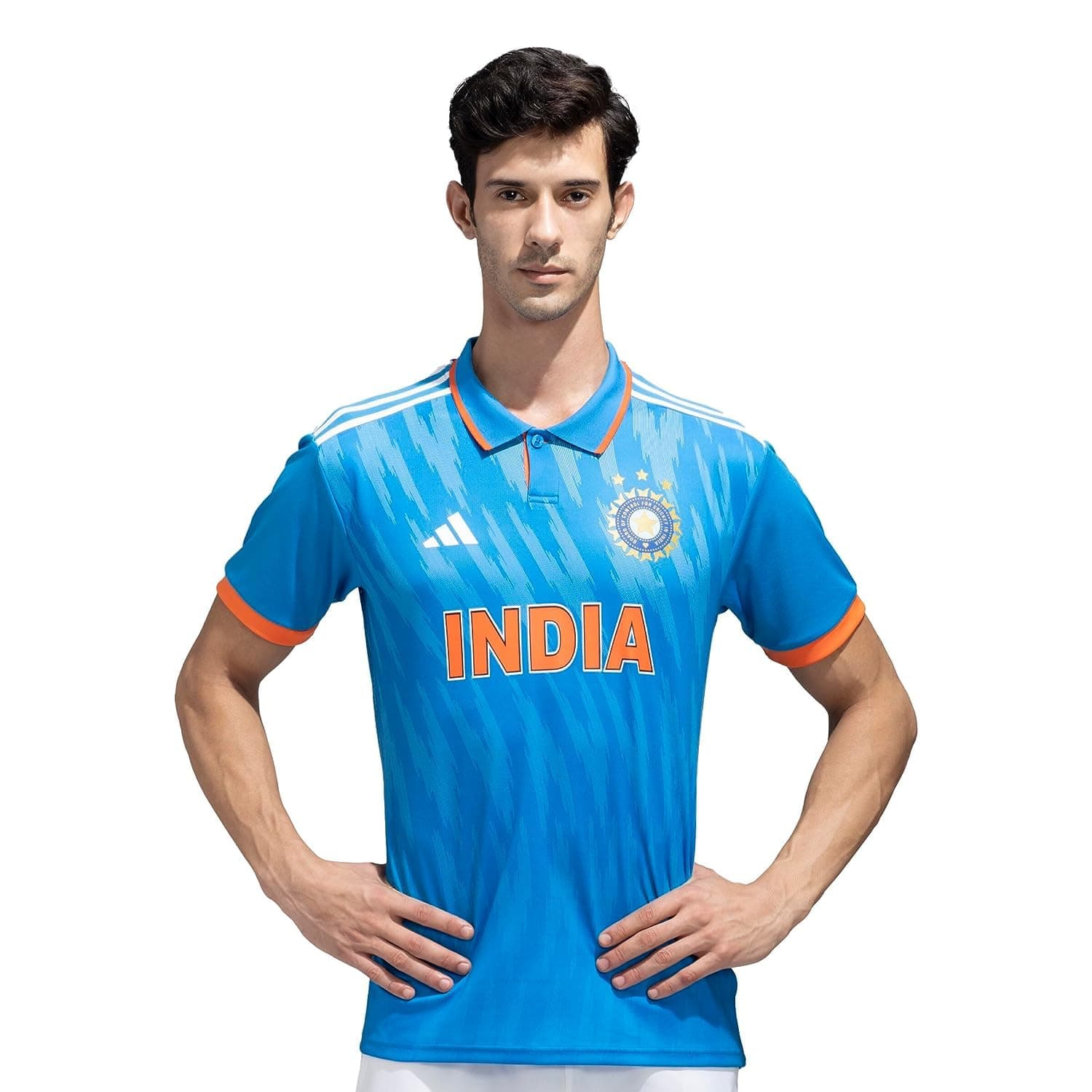 adidas India Cricket ODI Replica Jersey Regular Fit Bright Blue