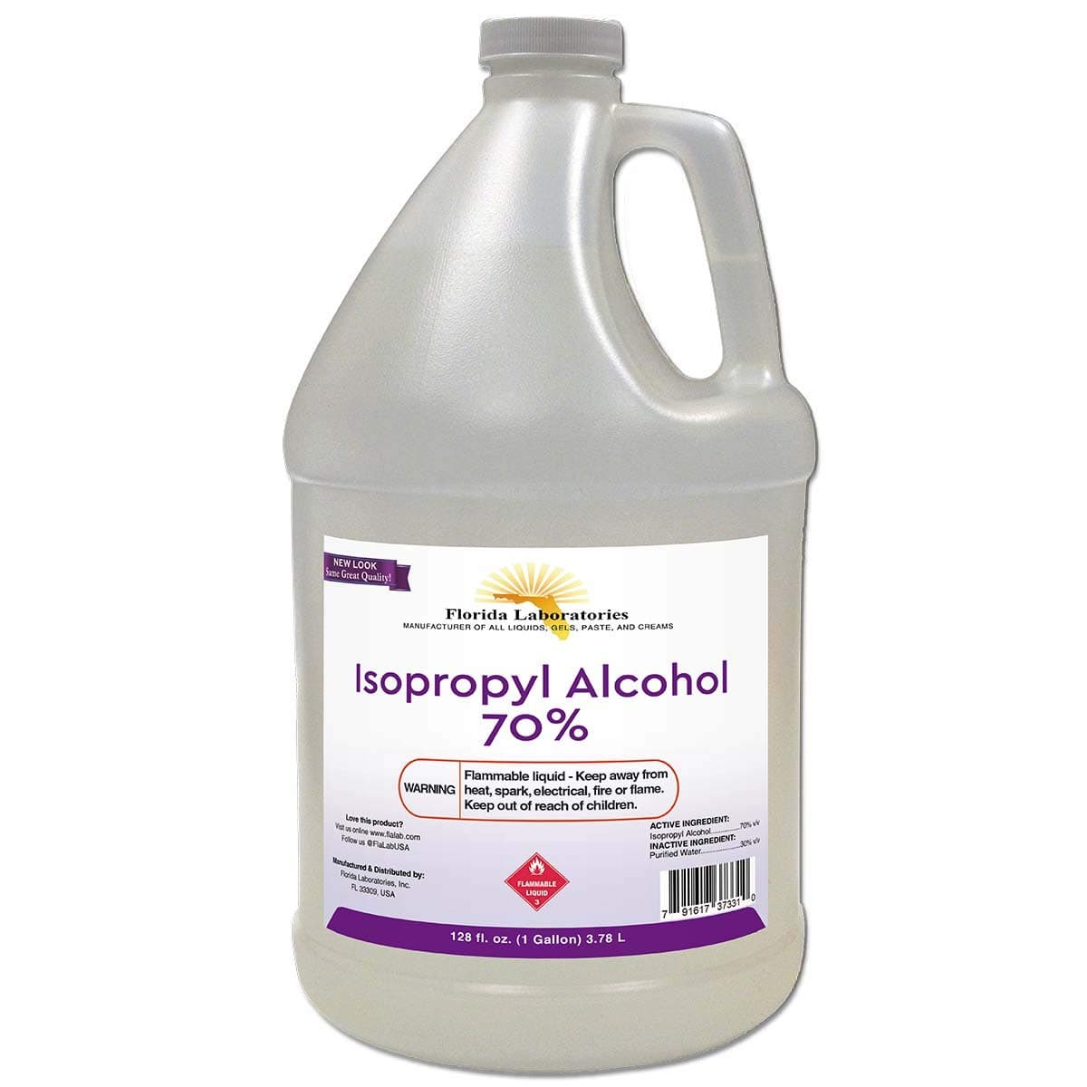Isopropyl Alcohol 70% - Rubbing Alcohol - 1 Gallon - USA Made