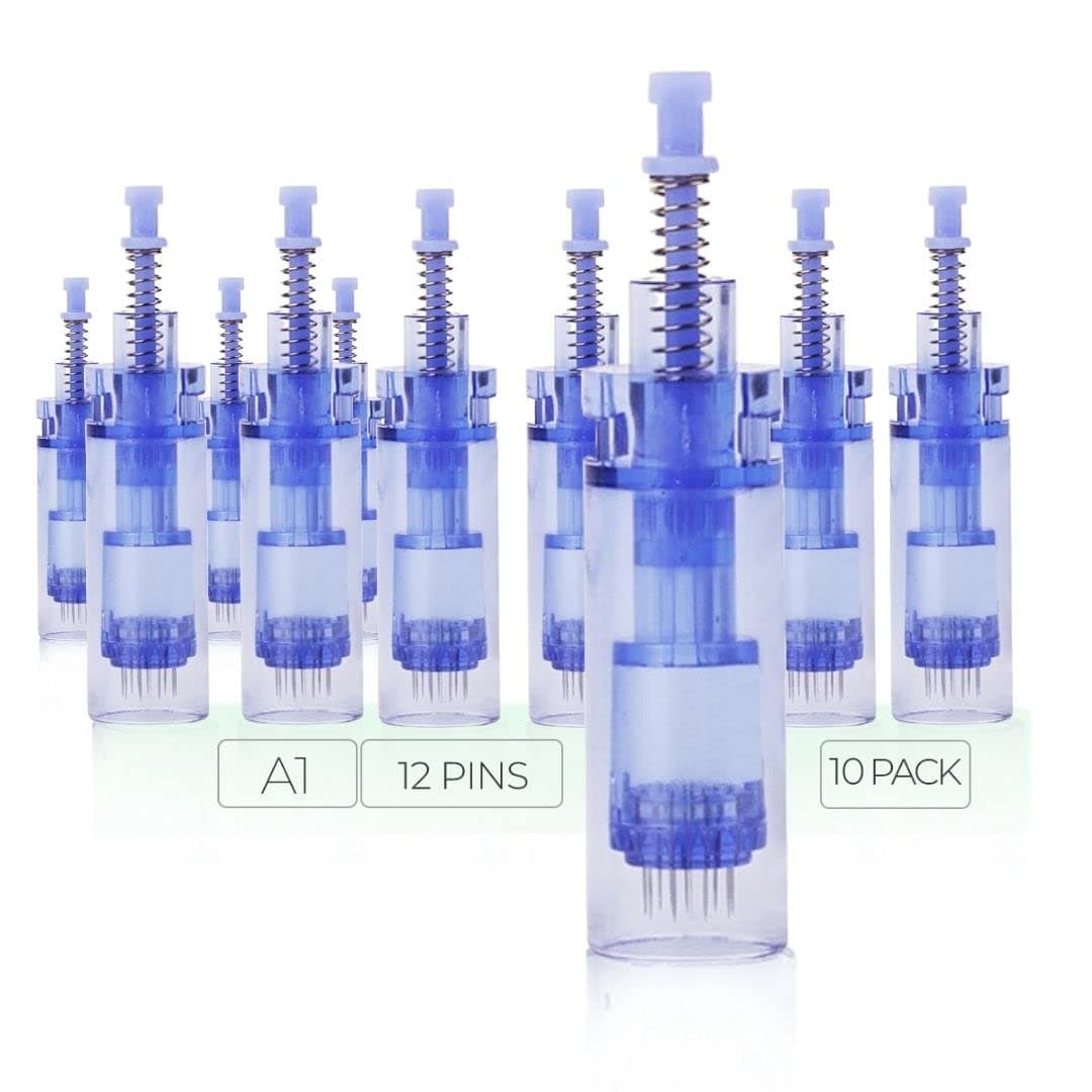 ModiX Dr. Pen Ultima A1 Replacement Cartridges - (10 Pack) - 12 Pins (0.25mm) Bayonet Slot - Disposable Replacement Parts