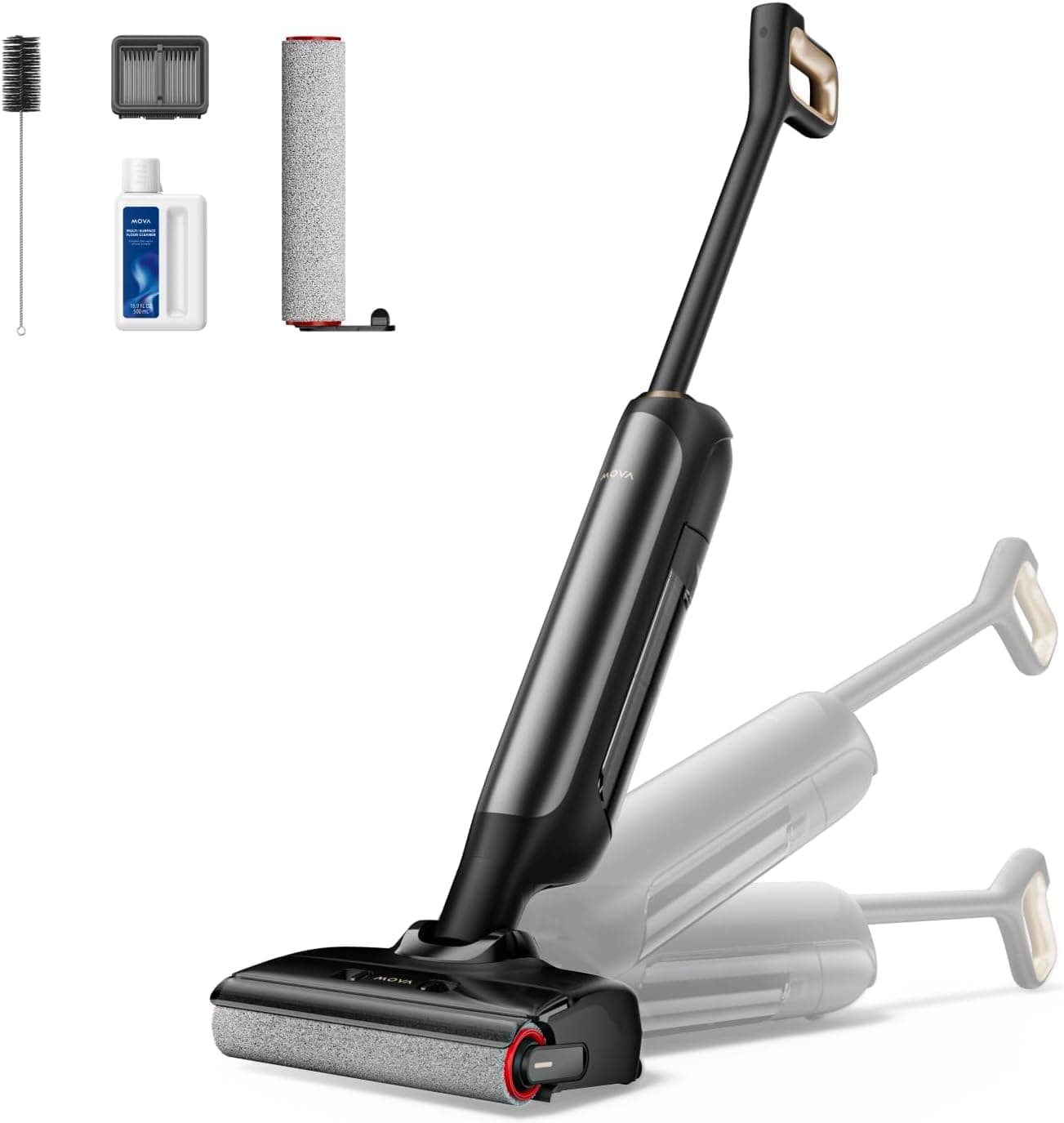 M10 Cordless Wet Dry Vacuum Cleaner 180° Lie-Flat Smart Vacuum Mop All in One for Hard Floor, 167°F Flashdry Self-Cleaning, Zero inch Dual-Edge Cleaning, 18000Pa Suction, Zero-Tangle for Pet Hair