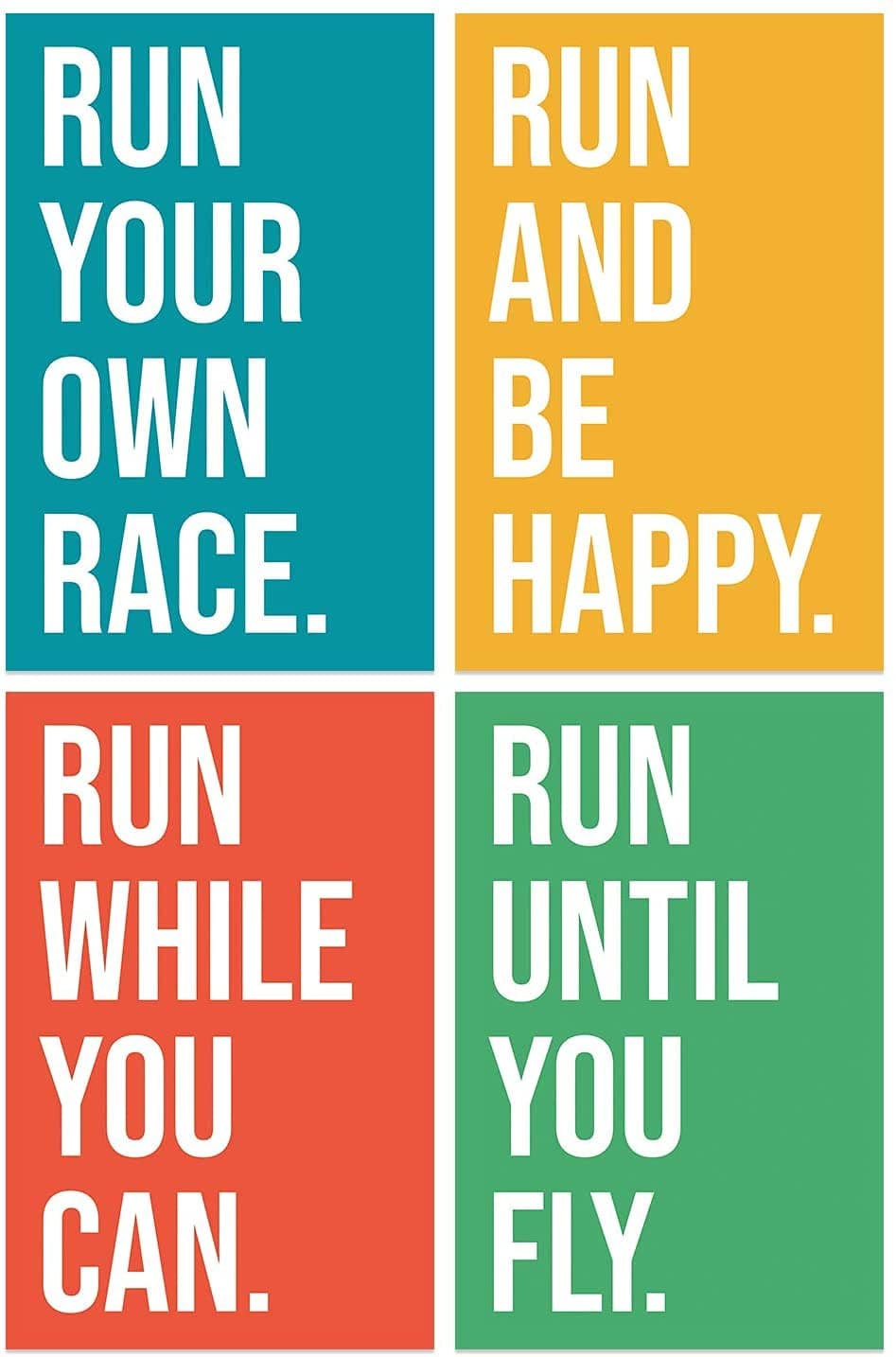 Damdekoli Running Quote Posters - Set (18 x 24 Inches)