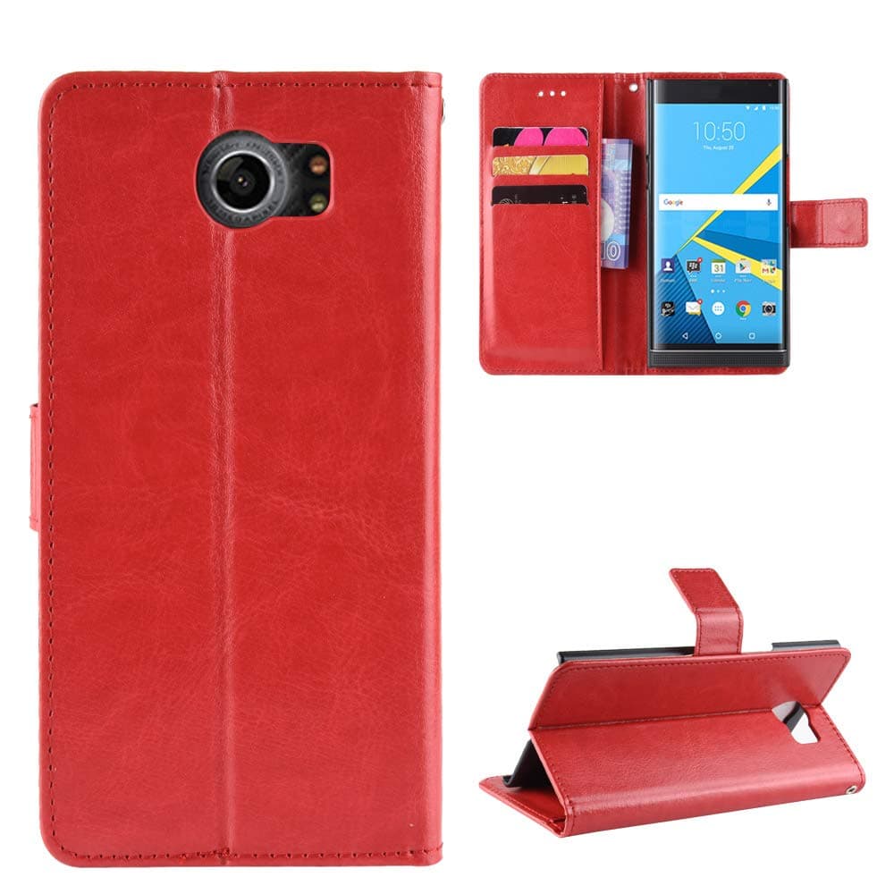 Case for BlackBerry Priv Case Cover,Flip Leather Wallet Cover Case for BlackBerry Priv STV100-1 STV100-2 STV100-3 STV100-4 Case Red