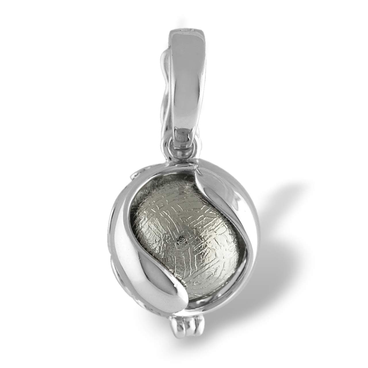 Sterling Silver Muonionalusta Meteorite Sphere Pendant