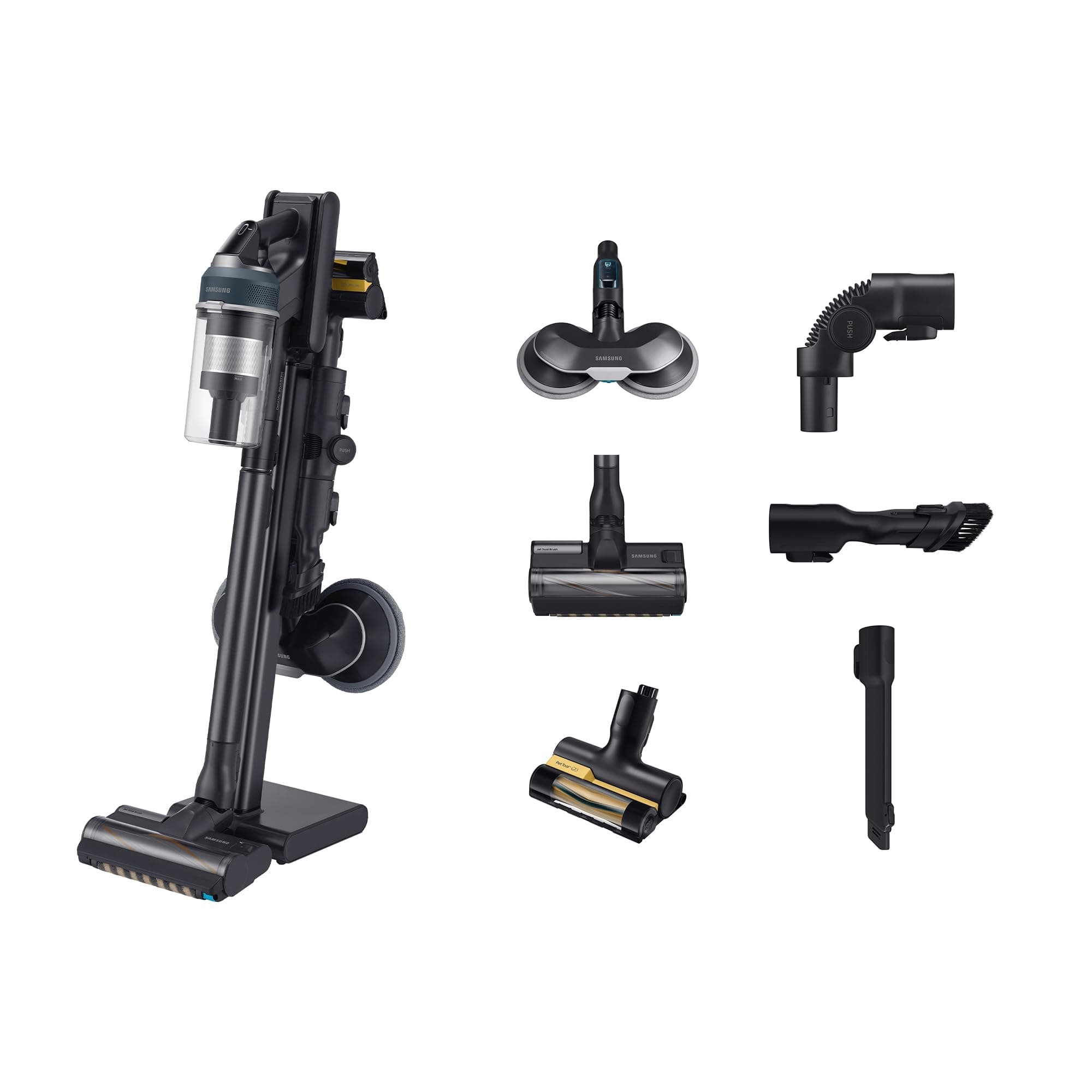 Jet 95 Pro 210W Cordless Stick Vacuum Cleaner with Pet Tool+ & spray spinning sweeper, Powerful cleaning, 60 mins Run time, Light weight design, VS20C9547TB/EU