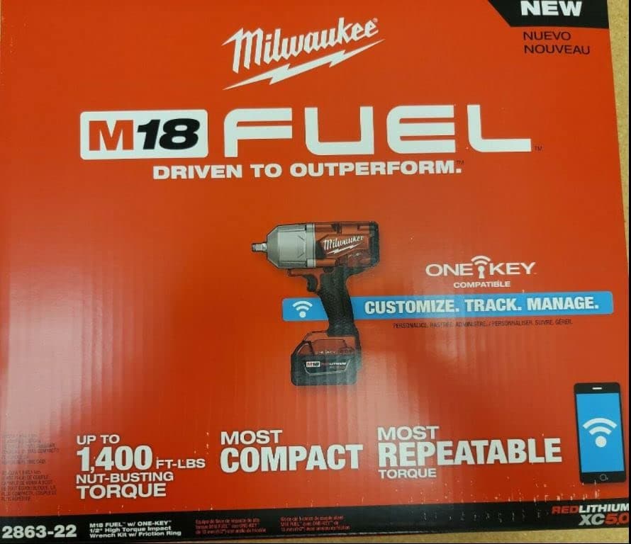 Milwaukee 2863-22 M18 18V Cordless Impact Wrench Kit