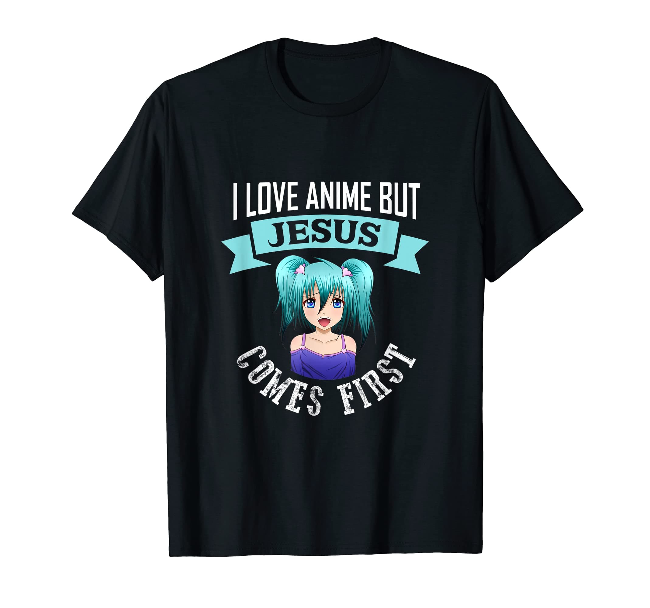 I Love Anime But Jesus Comes First - DesignsI Love Anime But Jesus Comes First - Christian Japan Aquatic T-Shirt