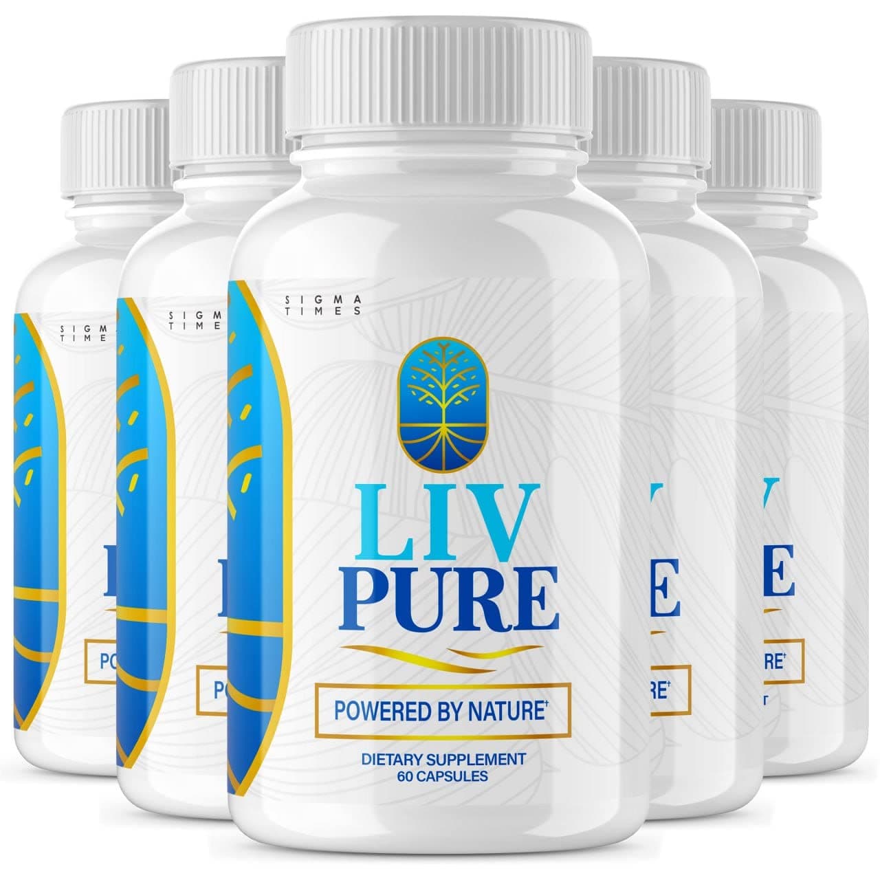 (5 Pack) Liv Pure - Liv Pure Capsules Powered by Nature Supplement for Liver Detox and Diet Hydration Purification LivPure Extra Strength Vegan Liv-Pure Liver Health Support & Clense (300 Capsules)