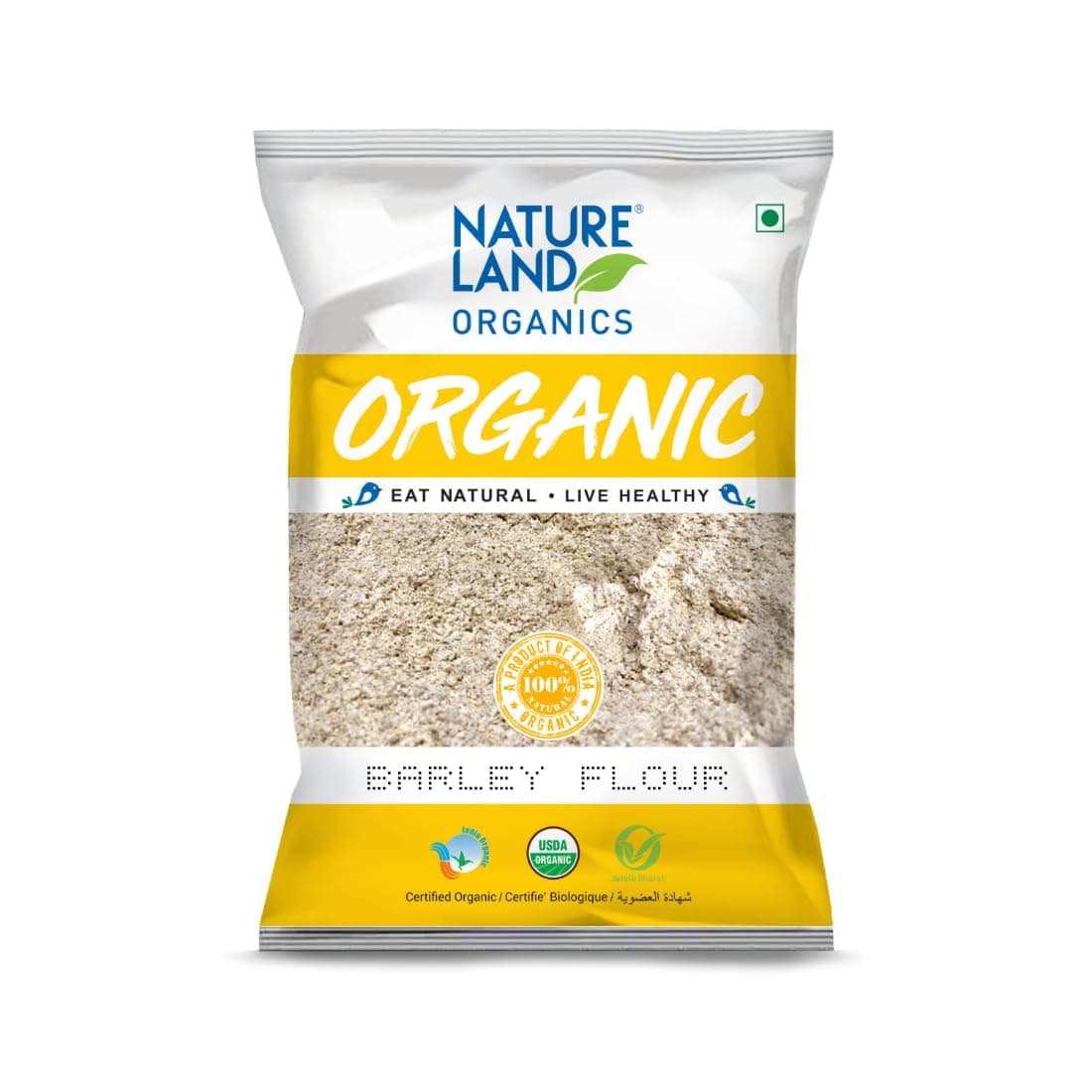 NATURELAND ORGANICS Natureland Organic Barley Flour / Jau Flour 500 Gm - Healthy Organic Flour