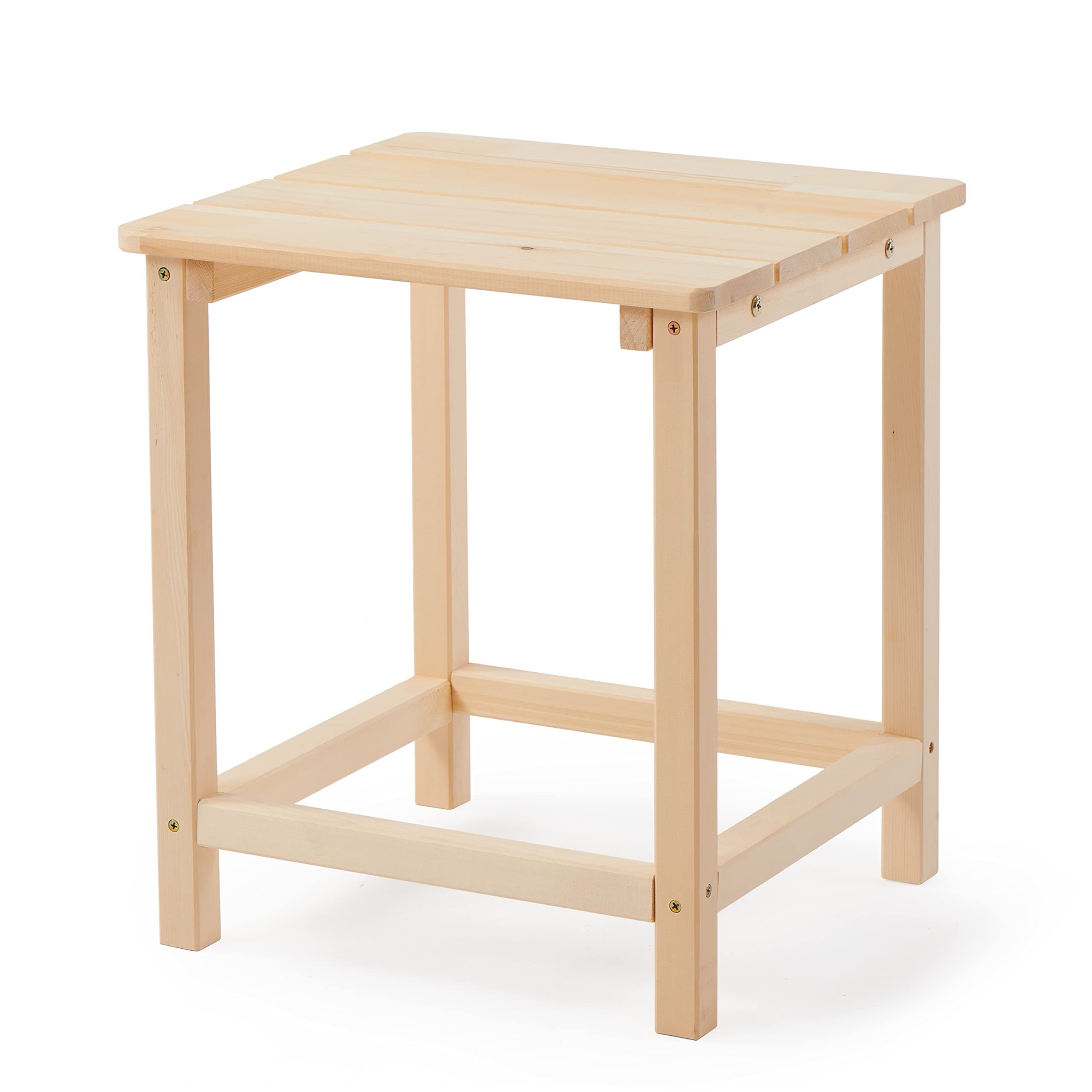 Outdoor Wooden Adirondack Patio Side Table, Cedar Wood Garden End Table, Coffee Table for Indoor or Outdoor