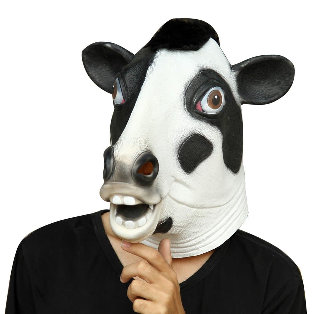 Cow Latex Animal Head Mask Novelty Costume Rubber Masks