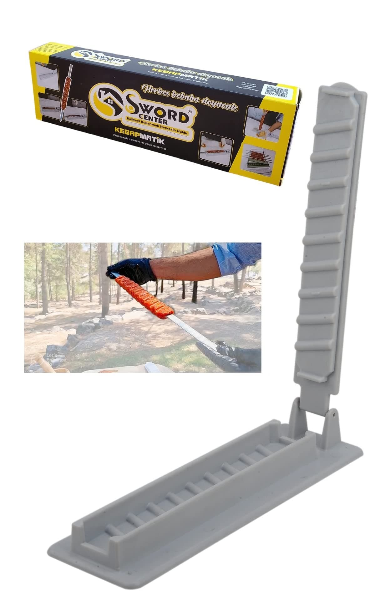 Kofta Maker by Yes Way – Manual Kabob Press Mold, Plastic Meat Shaper, Traditional Chef Style, Handmade Gray 12 x 10 Inches