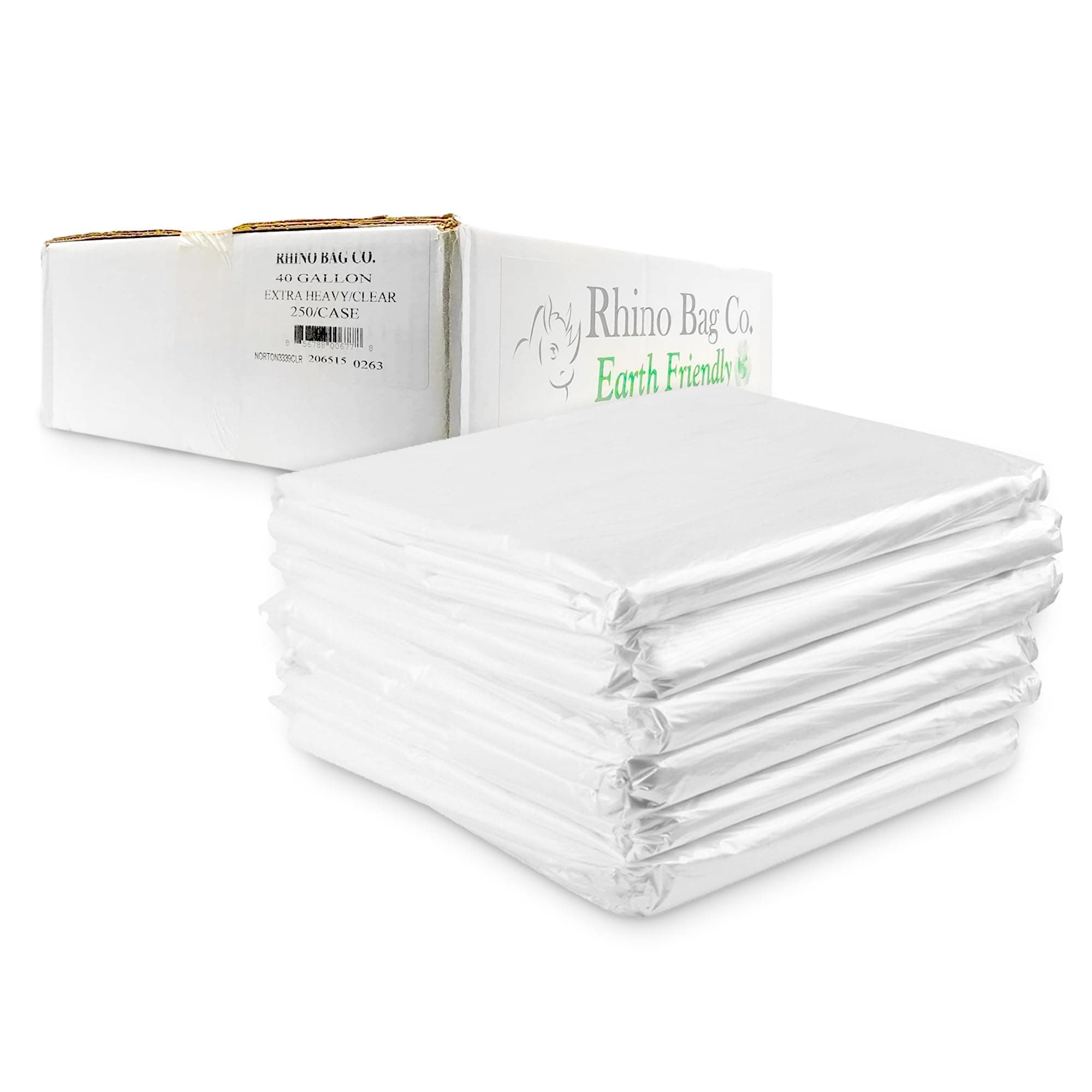 Rhino Bag: 40 Gal Capacity Heavy Duty and Waterproof Large Clear Plastic Storage Bags Jumbo Size for Clothes, Comforters, Luggage, Bedding, Travel Supplies, Packing and Moving - Reusable