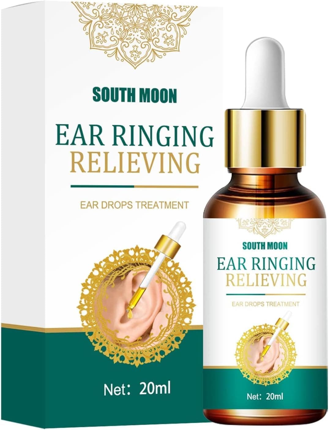 SWIUKPHE 20Ml Ear Ringing Relieving Ear Drops, Tinnitus Deafness Ear Swelling Ear Dis Otitis Media Ear Fluid