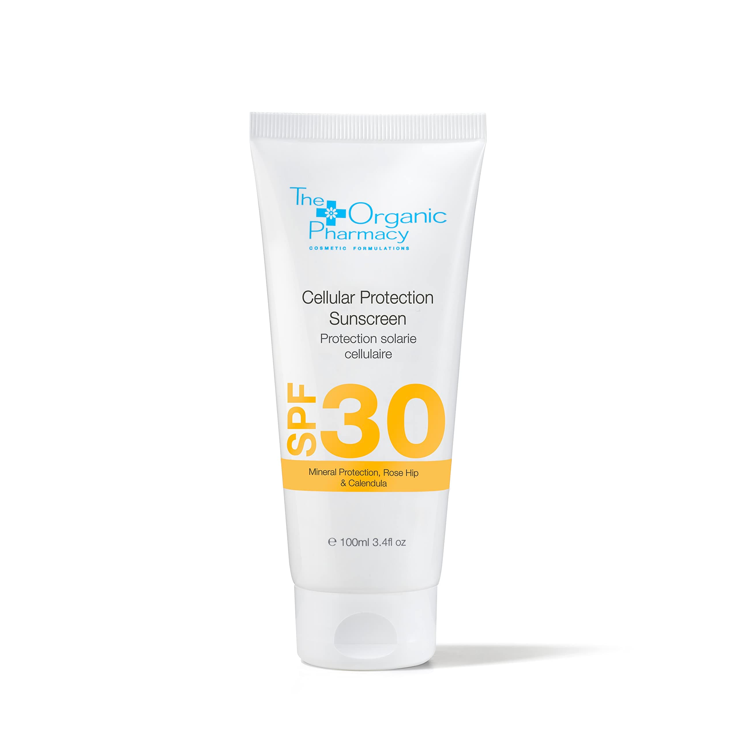 The Organic Pharmacy Cellular Protection Sunscreen SPF 30 for Face & Body - Mineral Sunshield to Block Both UVA & UVB - Vitamin-rich Natural Antioxidants - Light, Non-Flaky, Non-Greasy - 3.4 oz 100 ml