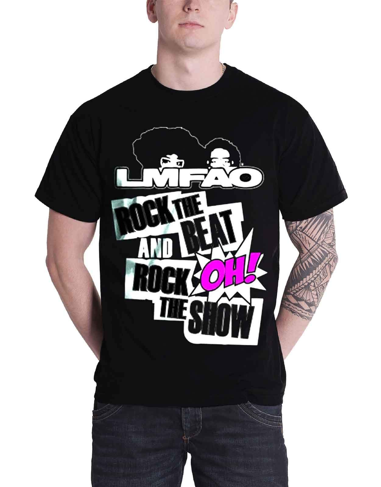 T Shirt Rock The Beat Distressed Band Logo Official Mens Black Size L