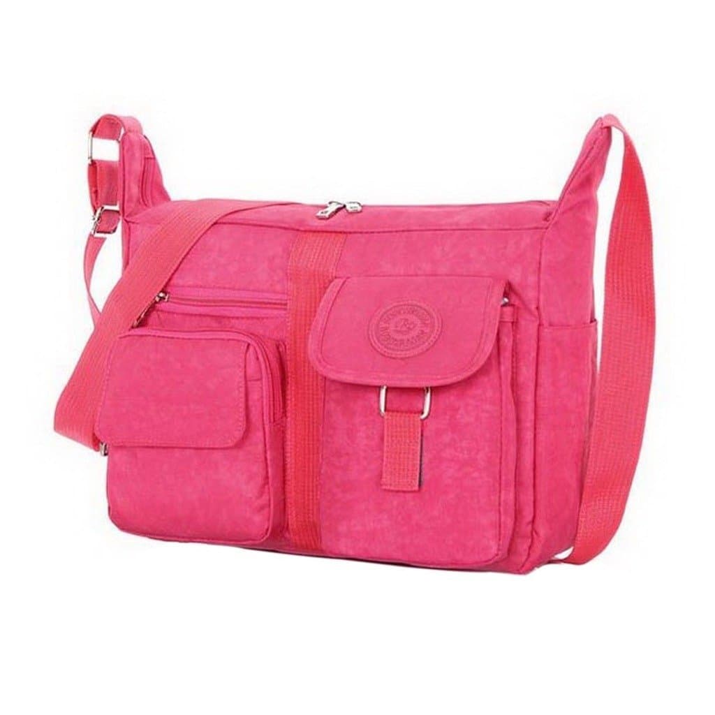 Women Messager Casual Nylon Shoulder Crossbody Handbag Pink