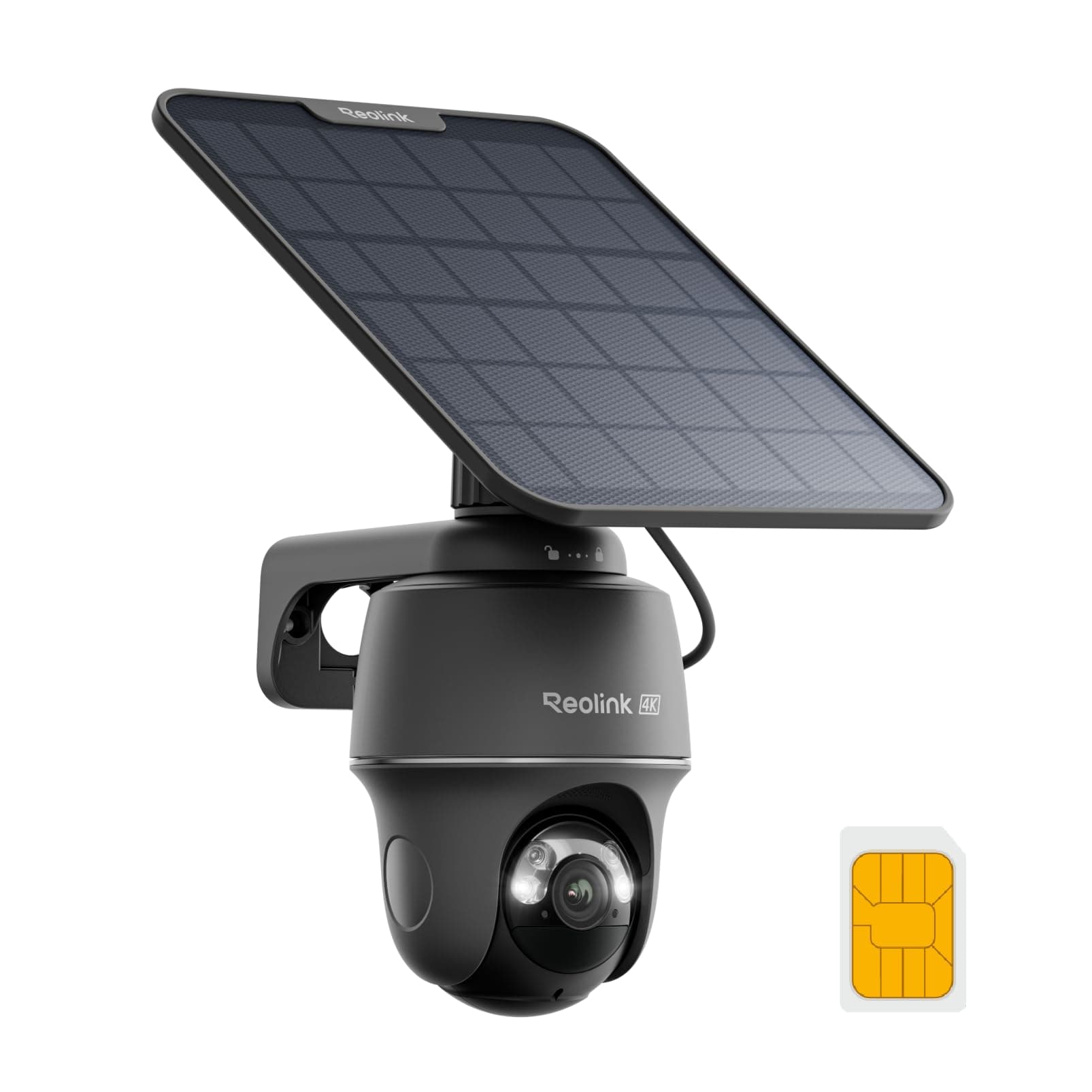 4K 4G Cellular Security Camera Wireless Outdoor, No WiFi 360 PT with 360 Auto Tracking, Smart AI Detection, Color Night Vision, 512G Local Storage, SIM Card Included, Go PT Ultra-Grey+SP2