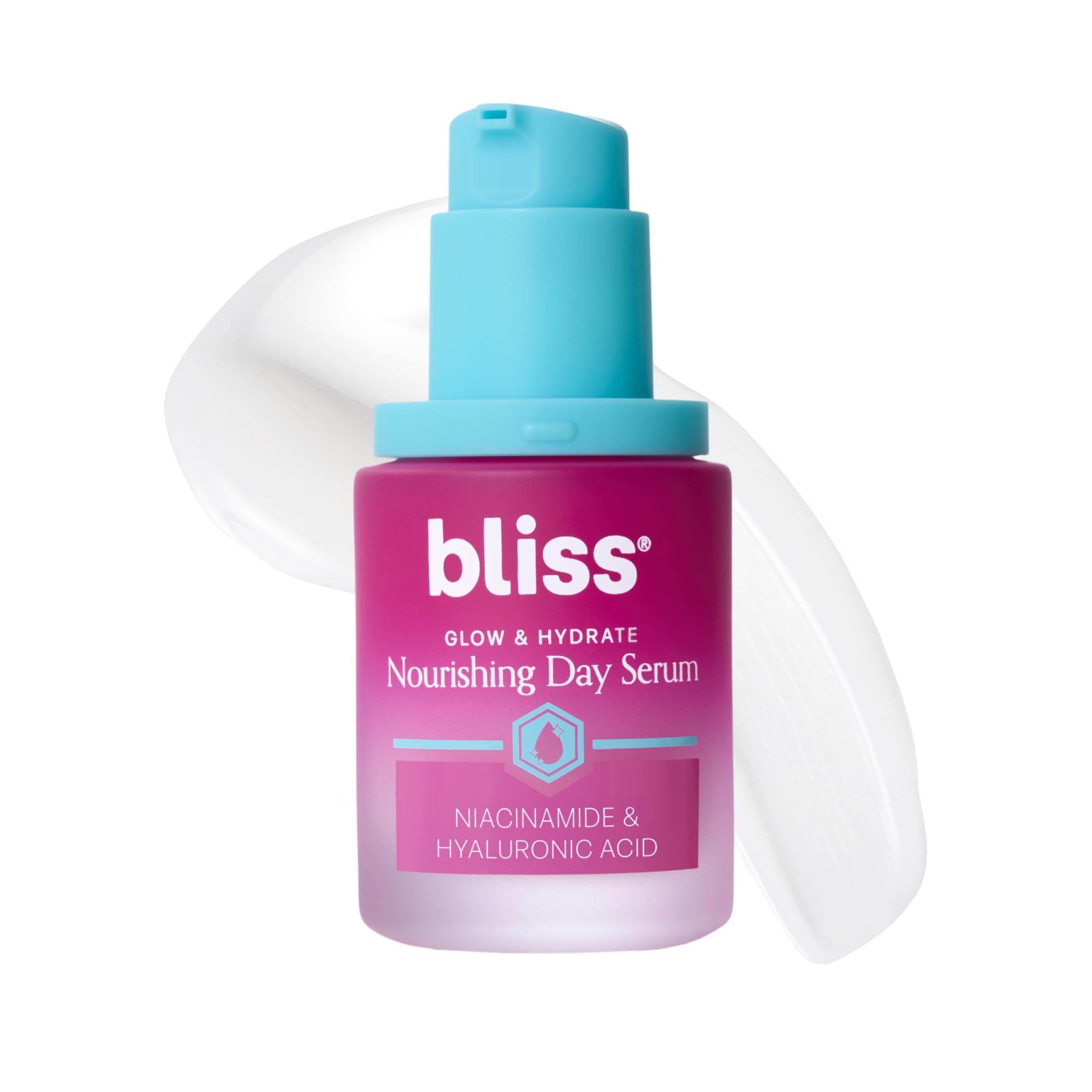 – Bliss Glow and Hydrate Day Serum Replenishing and Hydrating Face Serum with Niacinamide, Hyaluronic Acid and Vitamin E Clean Cruelty-Free Paraben Free Vegan 30 ml