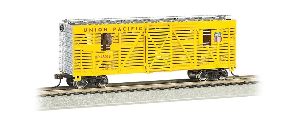 40' Animated Stock Car - UNION PACIFIC with HORSES - HO Scale
