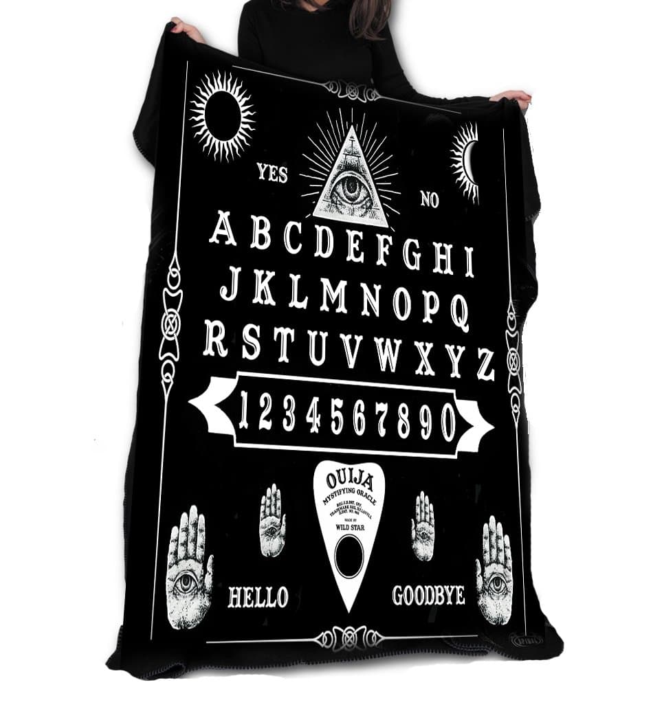Wild Star@Home Ouija Board Throw Gothic Occult Furniture Decor Soft Warm Black Fleece Blanket