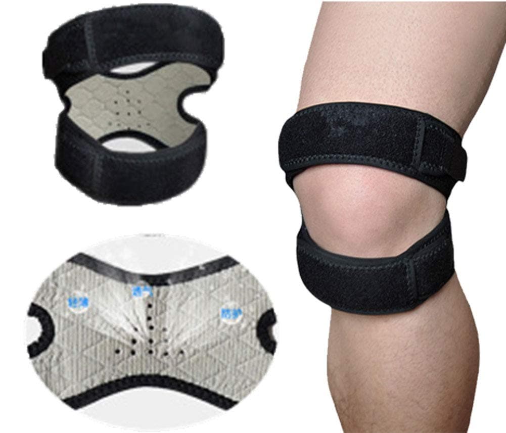 Yowanted Adjustable Knee Strap Band Professional Sports Knee Pad Double Band Pressure Patellar Knee Patella Tendon Support Strap Brace Pad Knee Brace Support