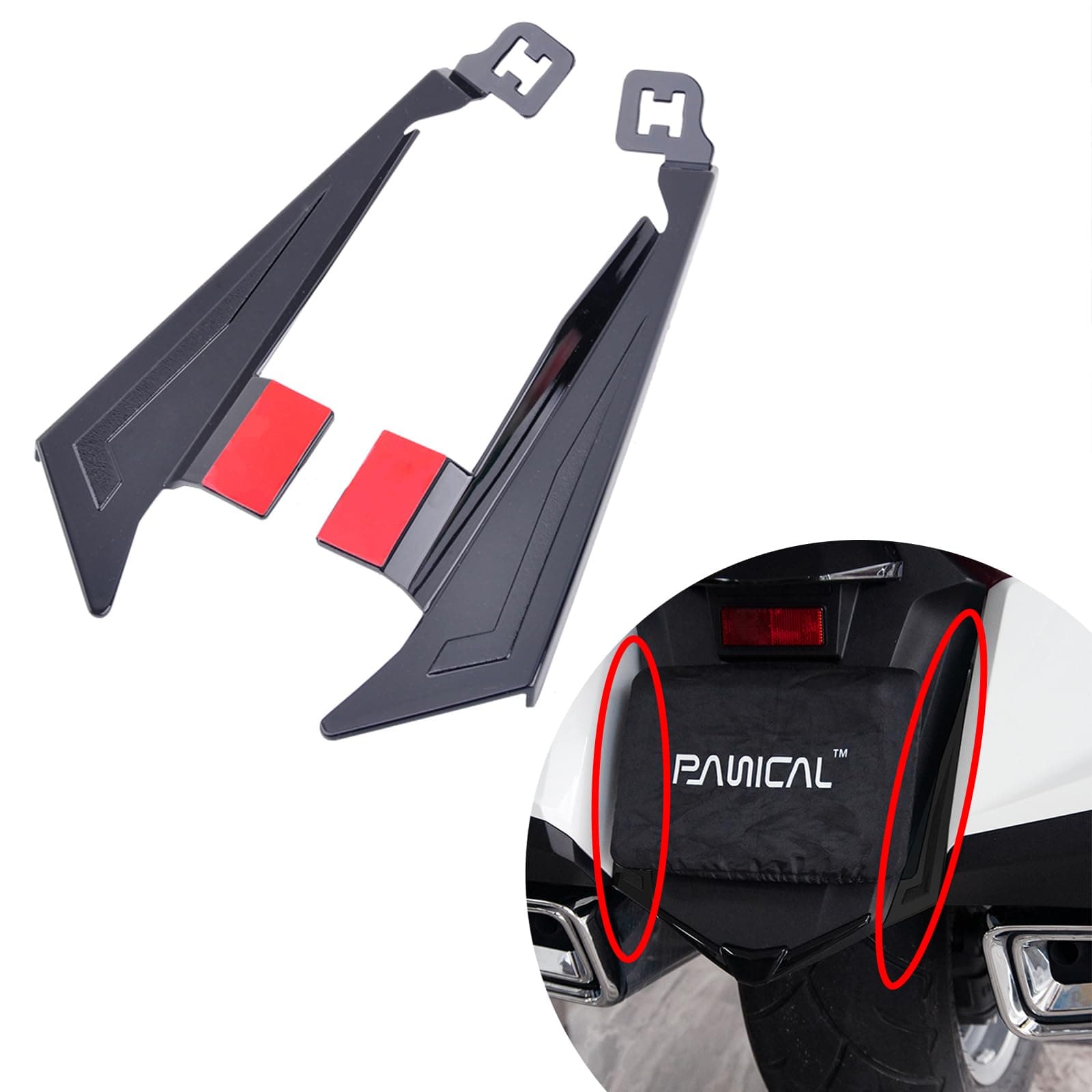 PANICAL Motorcycle for Honda Gold Wing 1800 F6B GL1800 Black Decorative Cover Accessories 2018 2019 2020 2021 2022 2023 2024 2025 (Black Rear expanded Mudguard)
