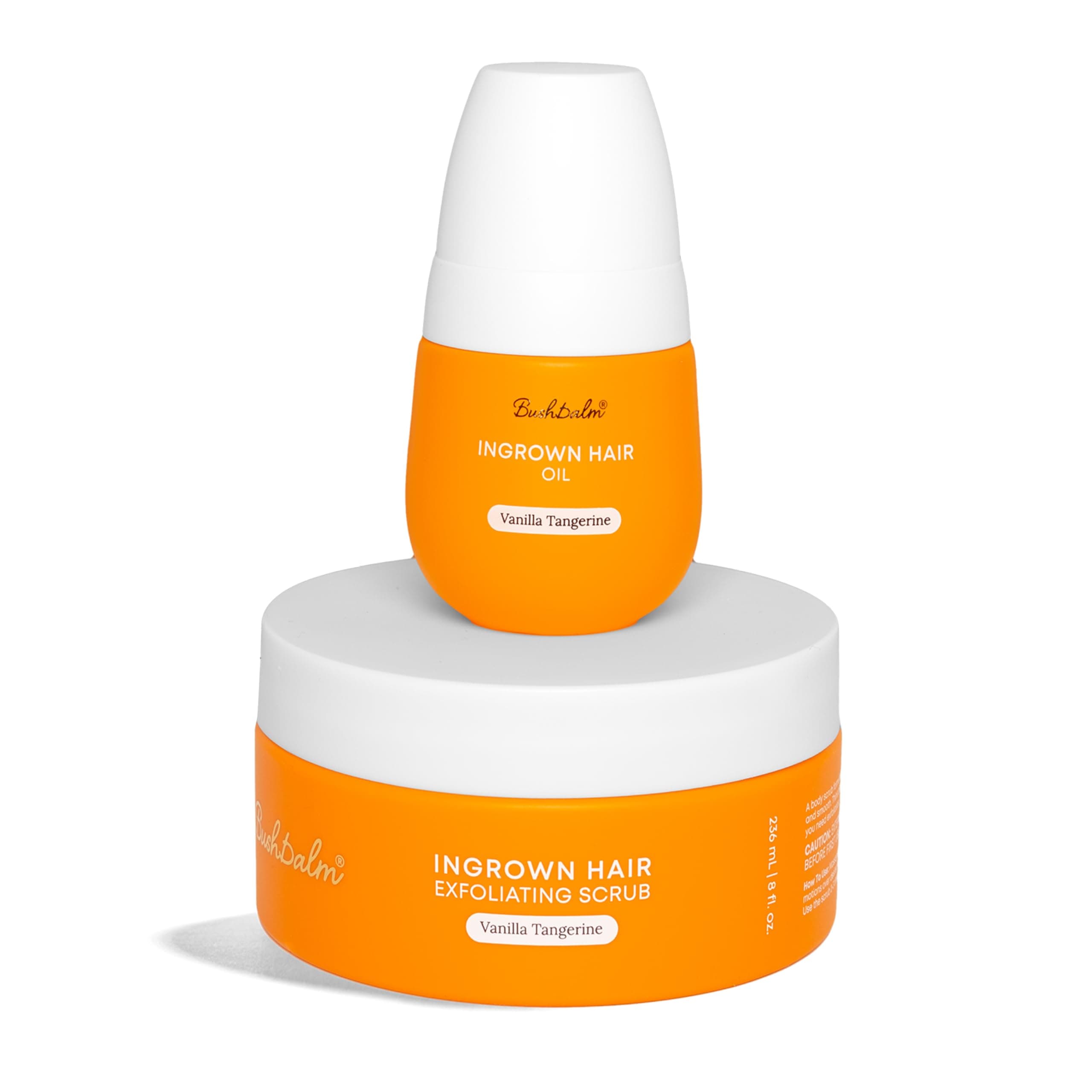 Bushbalm 2 Step Routine for Rough Skin - Soft Flared Enriched Hair Oil (30ml) and Gentle Exfoliating Scrub (8 oz)